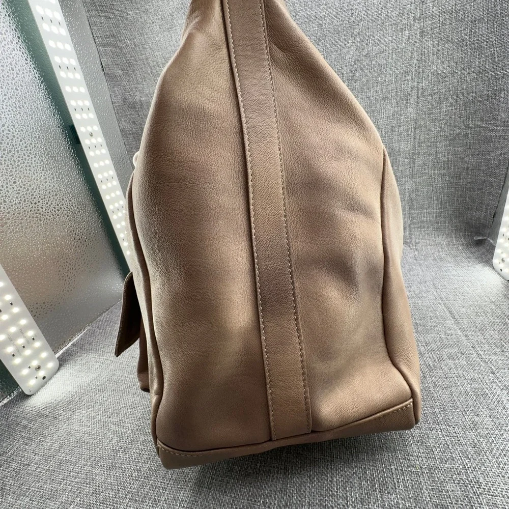 Gianni Notaro Bag Large Nude Leather Hobo Crossbody Shoulder Purse Made in Italy